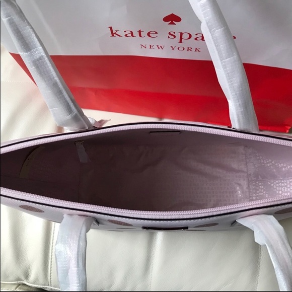 NWT KATE SPADE HANI HAVEN LANE POLKA DOT LARGE BAG - Picture 5 of 8